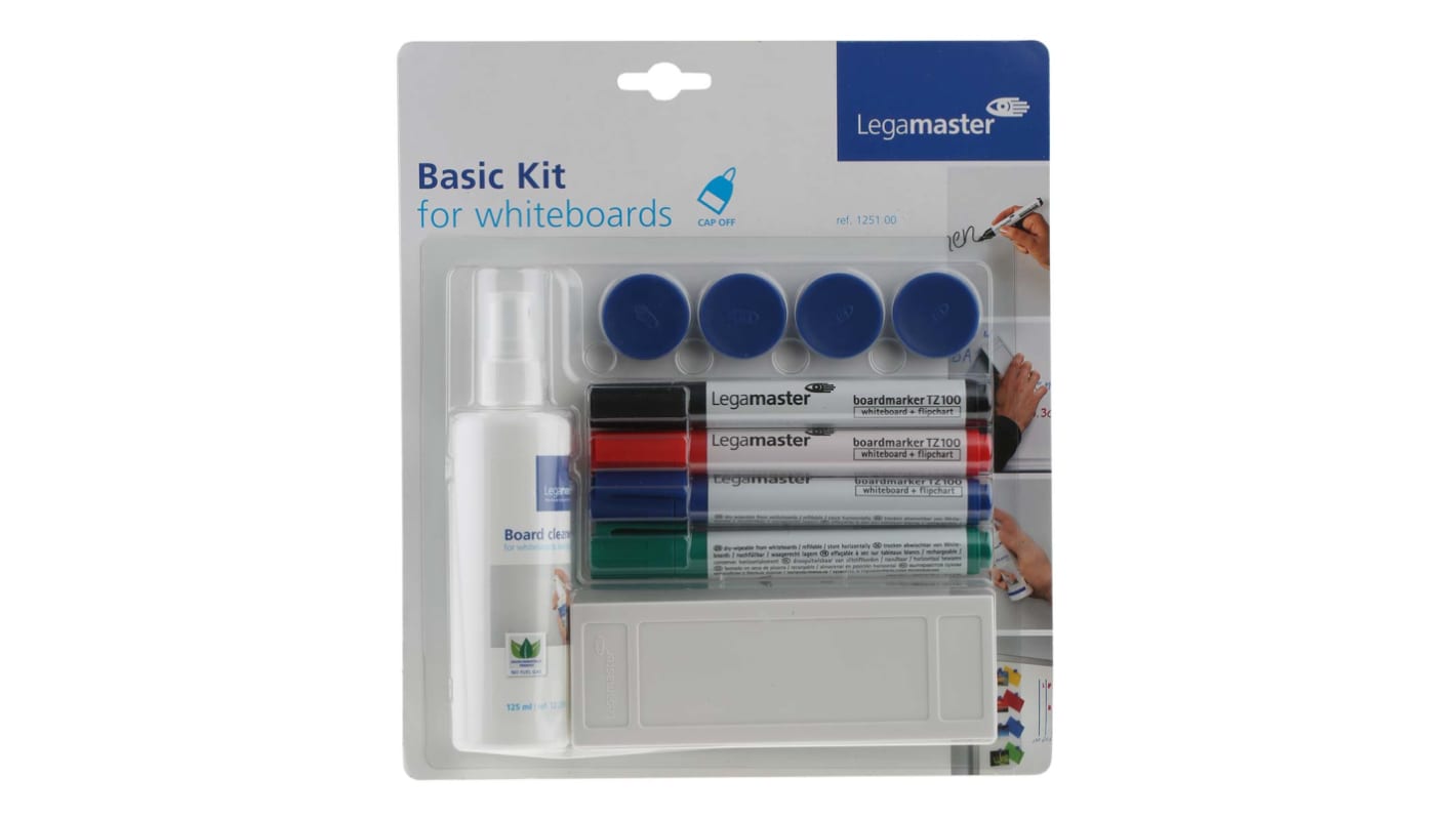 Legamaster Whiteboard-Reiniger, 4, Schwarz, Blau, Grün, Rot