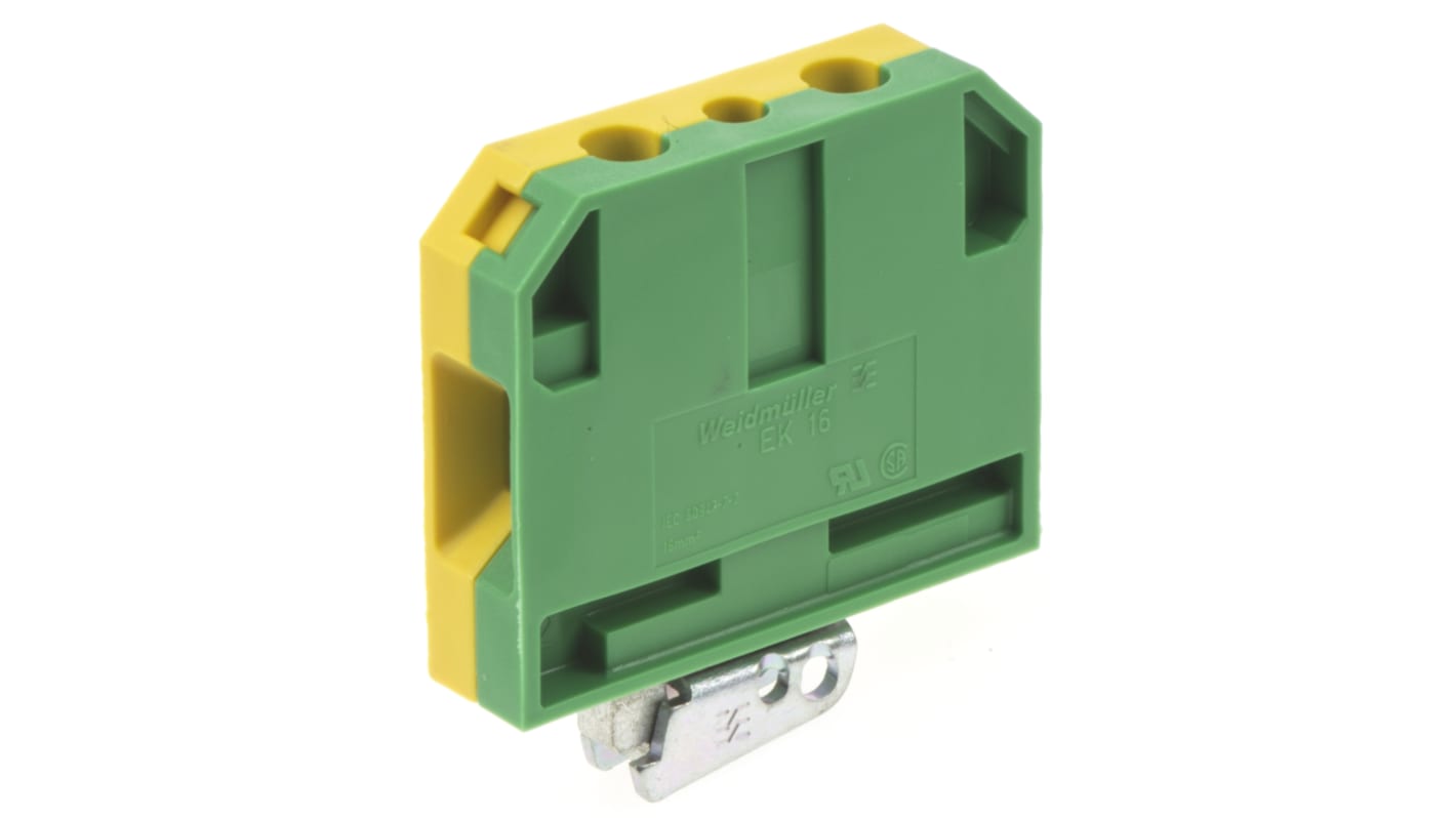 0374660000 Weidmuller 2Way EK 16 Earth Terminal Block, 10 → 6 AWG