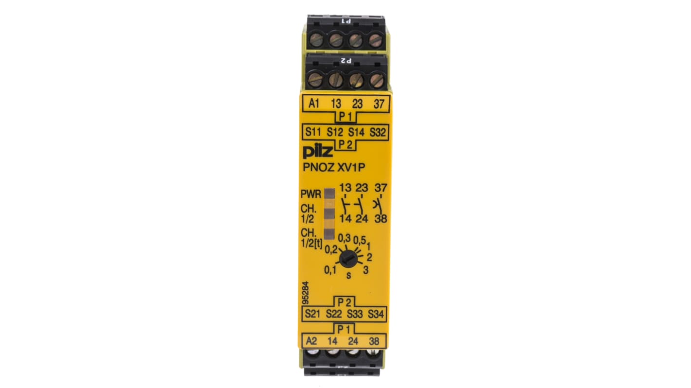 Pilz セーフティリレー, 24 V dc, チャンネル数1, 2, 安全接点2NO, 777601