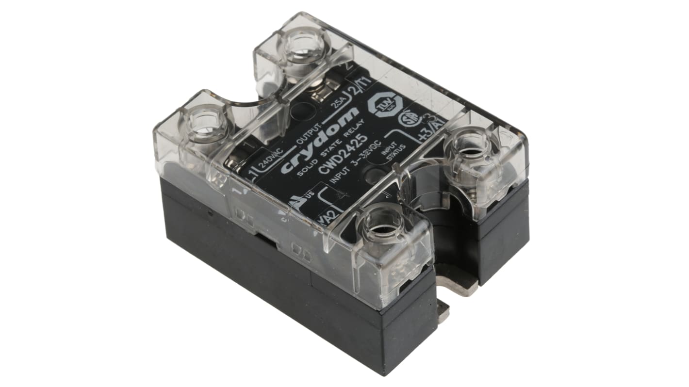 Sensata Crydom CW24 Series Solid State Relay, 25 A rms Load, Panel Mount, 280 V rms Load, 32 V Control