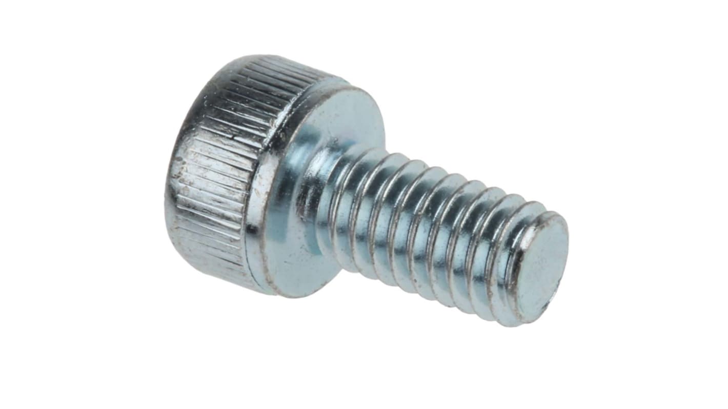 RS PRO Bright Zinc Plated Steel Hex Socket Cap Screw, DIN 912, M4 x 8mm