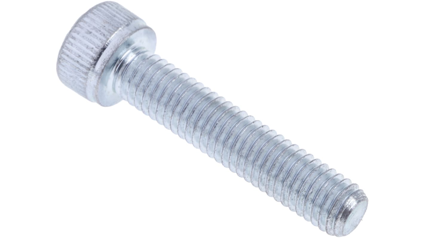 RS PRO Bright Zinc Plated Steel Hex Socket Cap Screw, DIN 912, M5 x 25mm