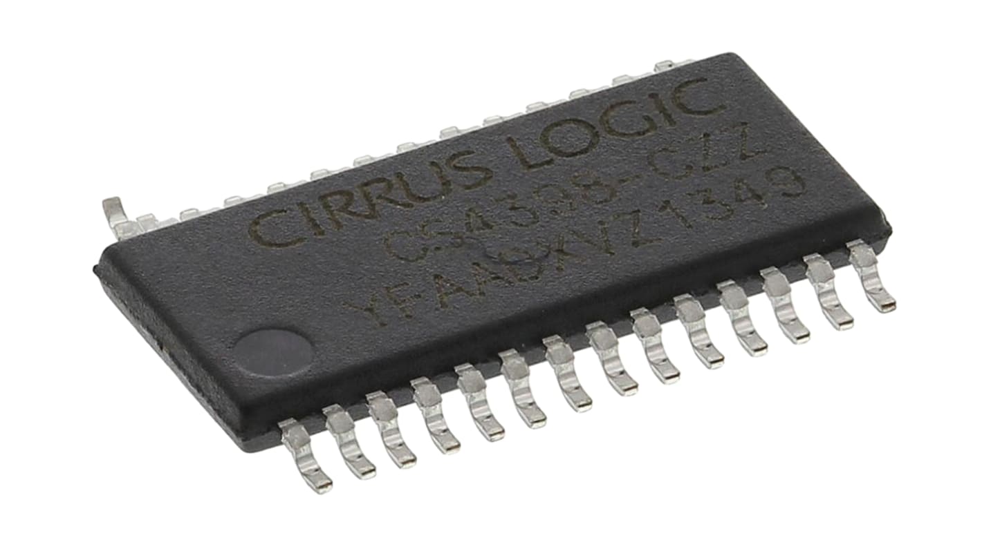 Cirrus Logic CS4398-CZZ DAC 2x, 24 bit-, 216ksps, Soros, 28-tüskés TSSOP