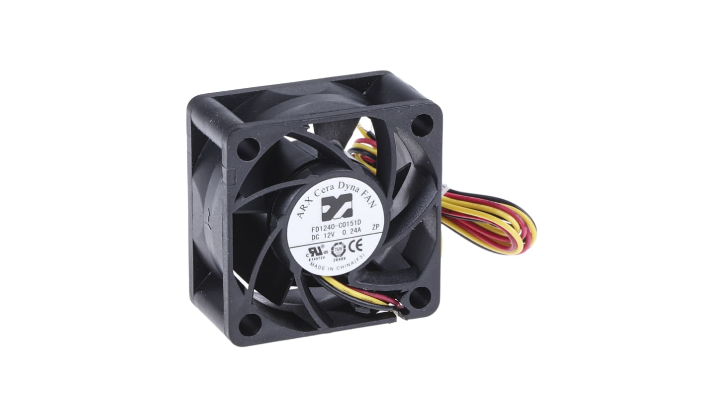 ARX CeraDyna Series Axial Fan, 12 V dc, DC Operation, 21.6m³/h, 2.04W, 170mA Max, 40 x 40 x 20mm