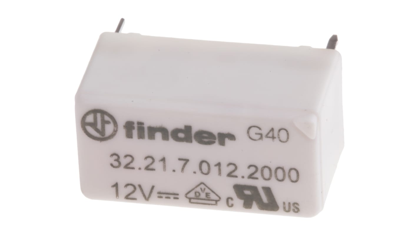 Finder PCB Mount Power Relay, 12V dc Coil, 6A Switching Current, SPDT