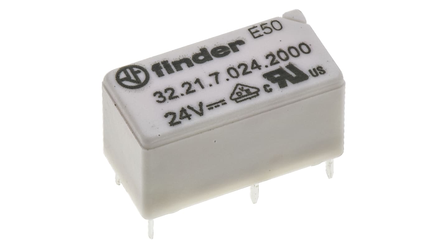 Finder PCB Mount Power Relay, 24V dc Coil, 6A Switching Current, SPDT