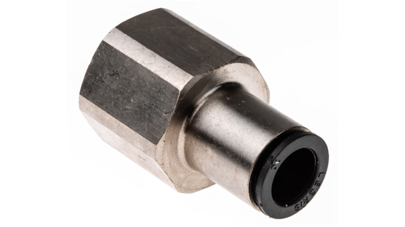 Legris LF3000 Series Straight Threaded Adaptor, G 1/2 Female to Push In 10 mm, Threaded-to-Tube Connection Style