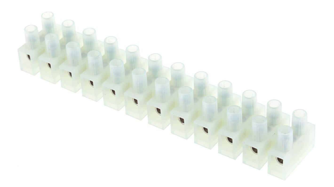 RS PRO Non-Fused Terminal Block, 12-Way, 32A, 4 mm² Wire, Screw Down Termination