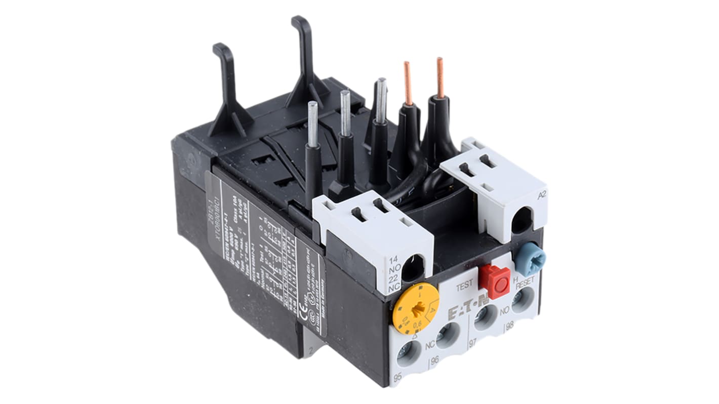 Eaton Overload Relay 1NO + 1NC, 0.6 → 1 A F.L.C, 1 A Contact Rating, 6 W, 500 Vac