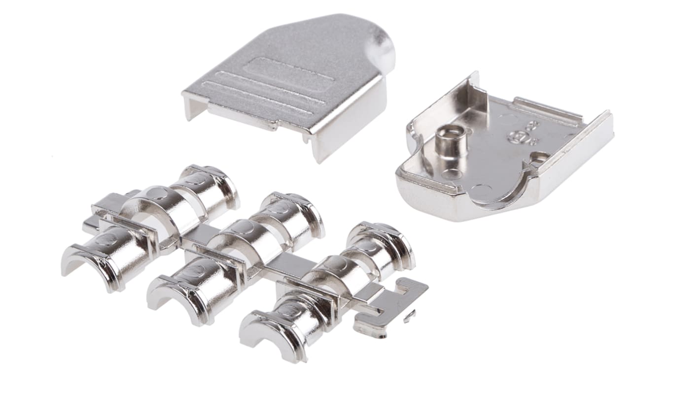 MH Connectors MHDM35 D-Sub-Gehäuse gewinkelt, 9-polig, Silber, Größe E, aus Zink