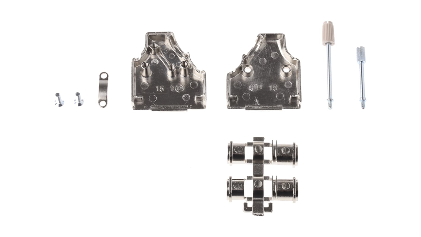 Capot Sub-D MH Connectors série MHDM35, 15 contacts, en Zinc boîtier A Coudé  avec Serre-câble