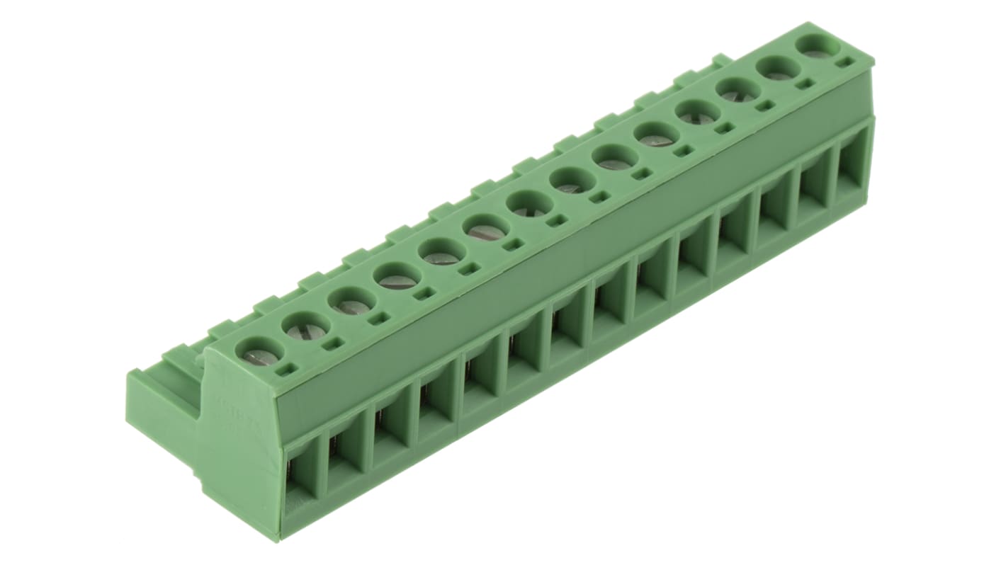 Phoenix Contact 5.08mm Pitch 14 Way Pluggable Terminal Block, Plug, Cable Mount, Screw Termination