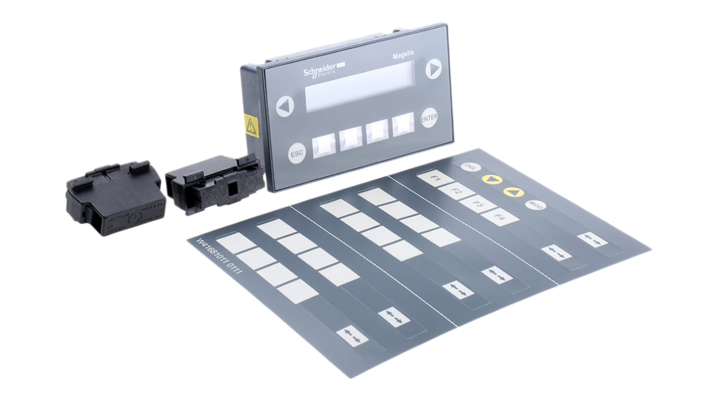 Panel HMI, XBTN, LCD, Barva, 1 -porty, 8 -značky, 2 řádky x 20 znaků, 5 V DC, ATEX, Klávesnice, Ethernet, RS232, RS485