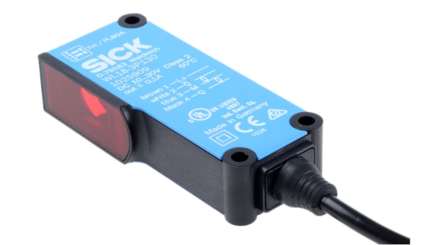 Sick Retroreflective Photoelectric Sensor, Block Sensor, 7 m Detection Range