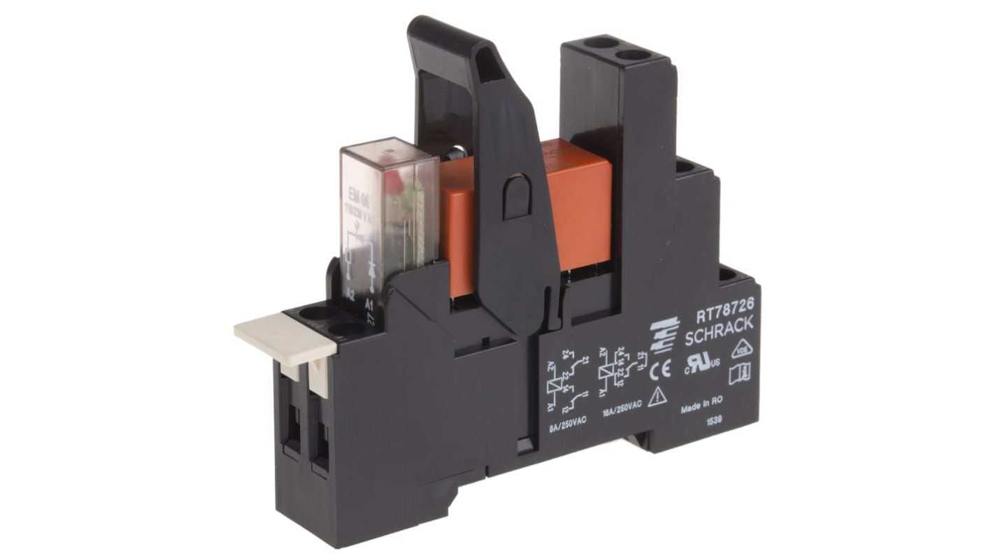 Relé modular TE Connectivity RT, SPDT, 230V ac, para carril DIN