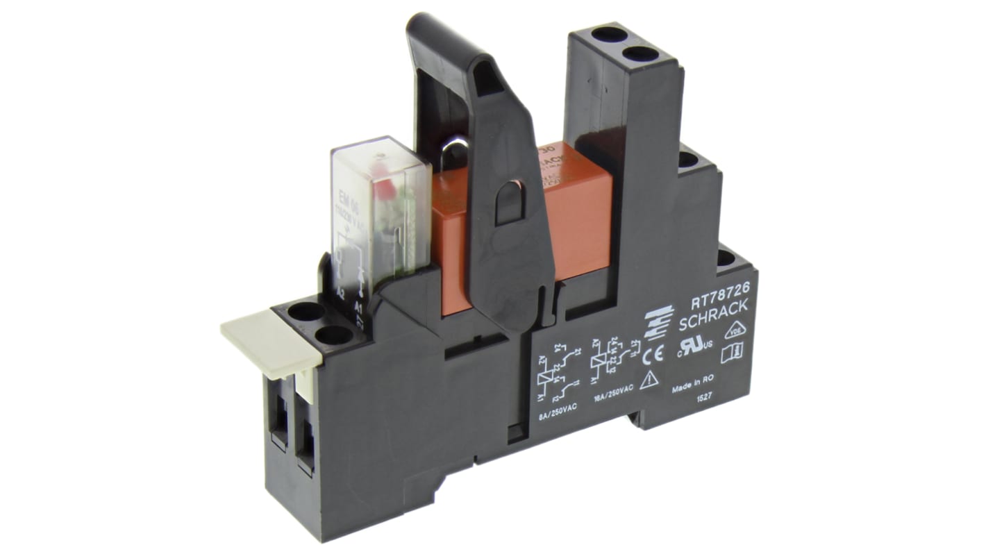 Relé modular TE Connectivity RT, DPDT, 230V ac, para carril DIN