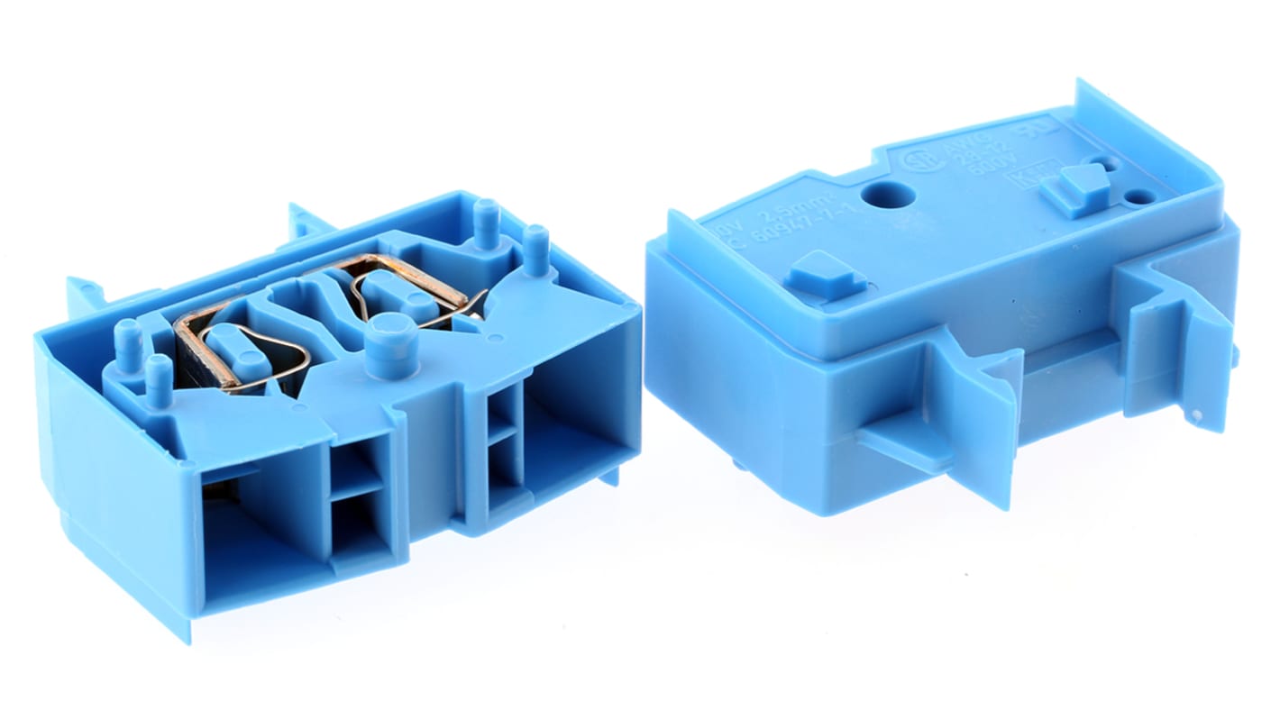 Wago 264 Reihenklemme Einfach Blau, 2.5mm², 600 V / 24A, mit Käfigklemme