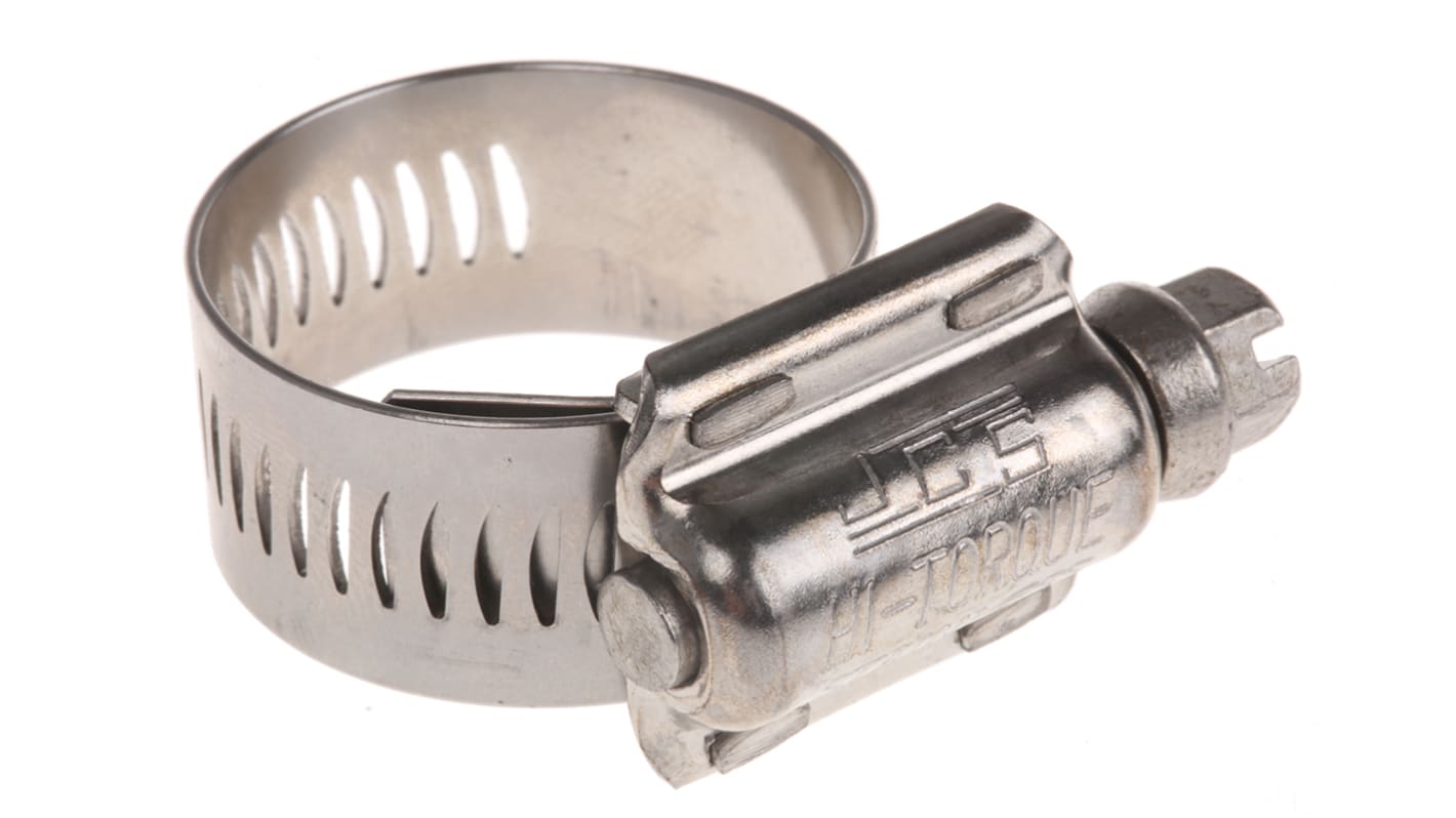 HI-TORQUE Stainless Steel Slotted Hex Worm Drive, 16mm Band Width, 20 → 30mm ID