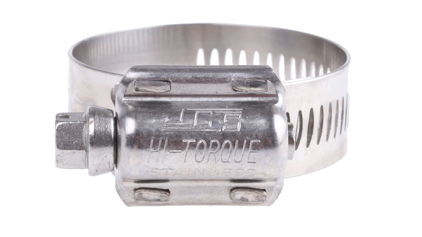 HI-TORQUE Stainless Steel Slotted Hex Worm Drive, 16mm Band Width, 25 → 45mm ID