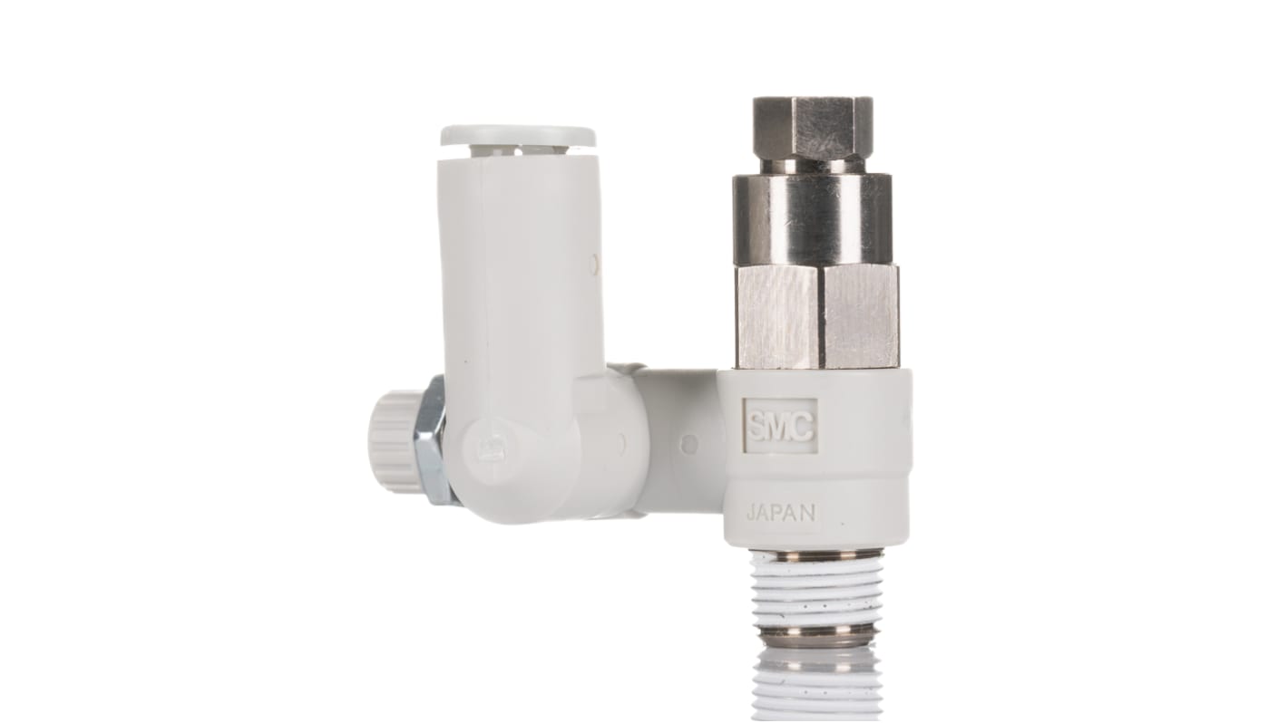 SMC ASP Series Threaded Flow Regulator, R 1/8 Male Inlet Port x 6mm Tube Outlet Port