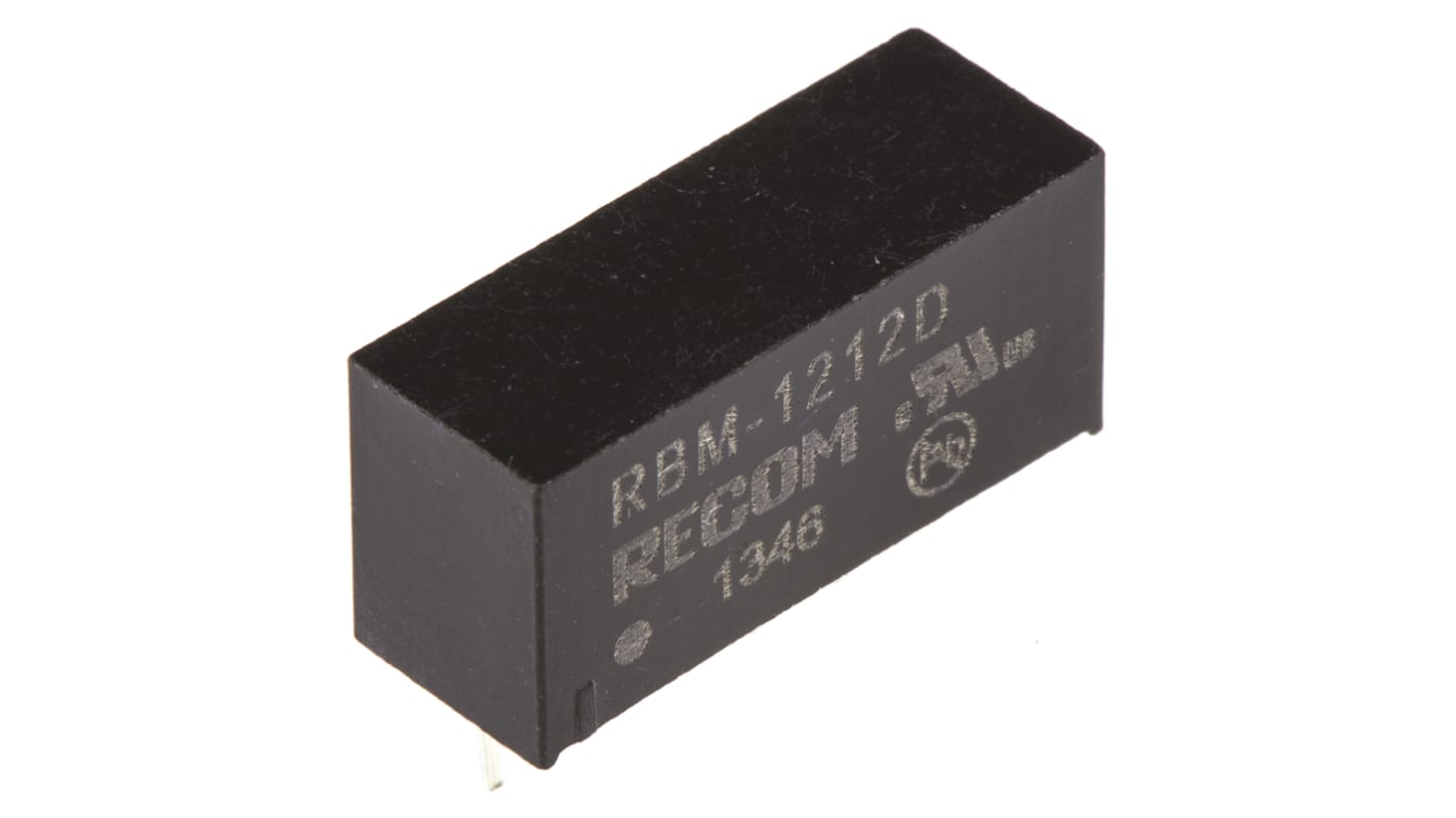 Recom RBM DC/DC-Wandler 1W 12 V dc IN, ±12V dc OUT / ±41mA Durchsteckmontage 3kV dc isoliert