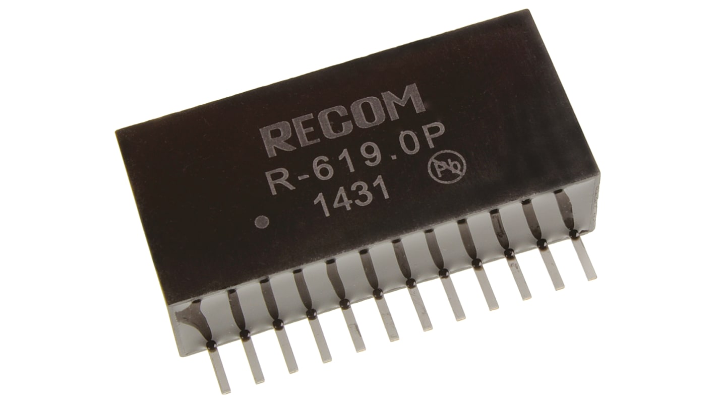 Recom R-6 DC-DC Converter, 9V dc/ 1A Output, 11 → 32 V dc Input, 18W, Through Hole, +85°C Max Temp -40°C Min Temp