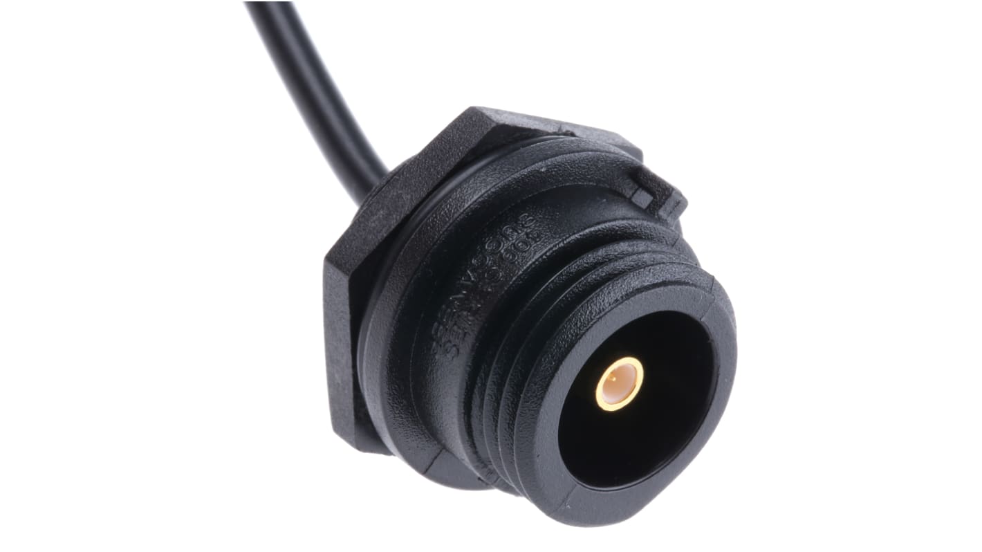 Conector coaxial Bulgin PX0414/1M00, Hembra, Montaje en Panel, Terminación de Precableado +80°C -20°C, RG174