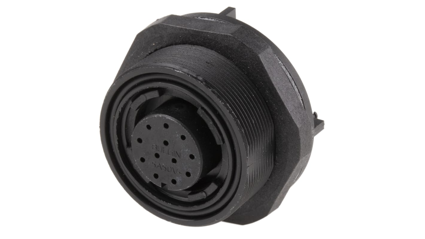 Bulgin Circular Connector, 12 Contacts, Panel Mount, Socket, Female, IP68, Standard Buccaneer Series