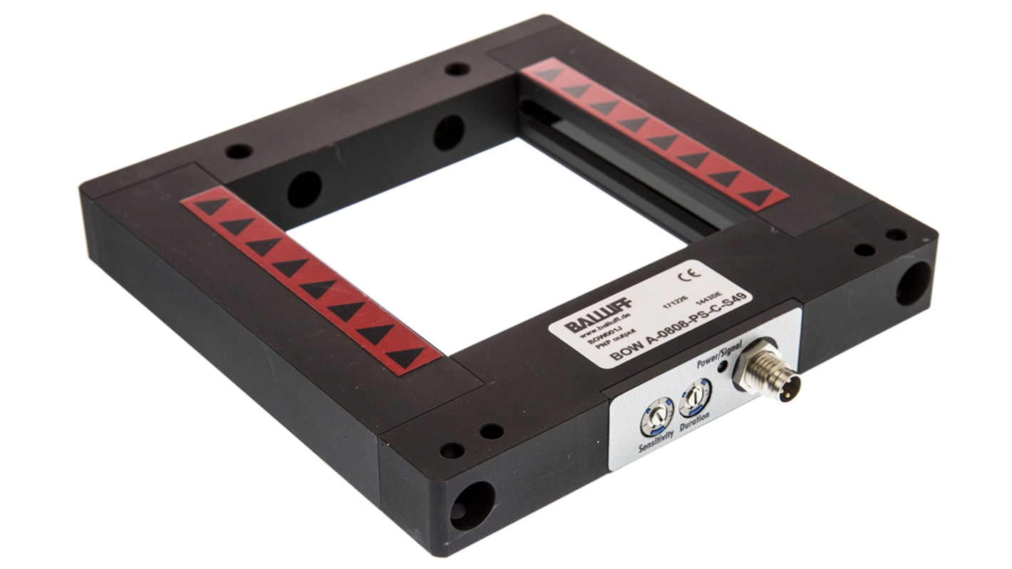 Fotoelektrický snímač, řada: BOWA 80 mm Infračervený Blok M8 3 pinový konektor, výstup: PNP Jednocestný IP65