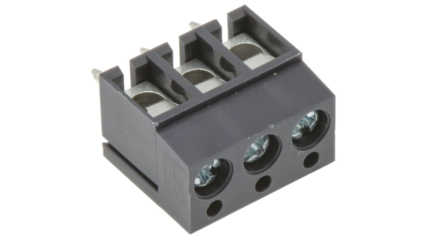 RS PRO PCB Terminal Block, 3-Contact, 5mm Pitch, Through Hole Mount, 1-Row, Screw Termination