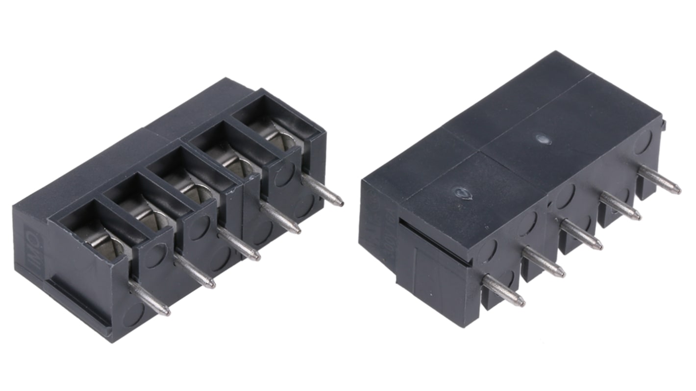 RS PRO PCB Terminal Block, 5-Contact, 5mm Pitch, Through Hole Mount, 1-Row, Screw Termination