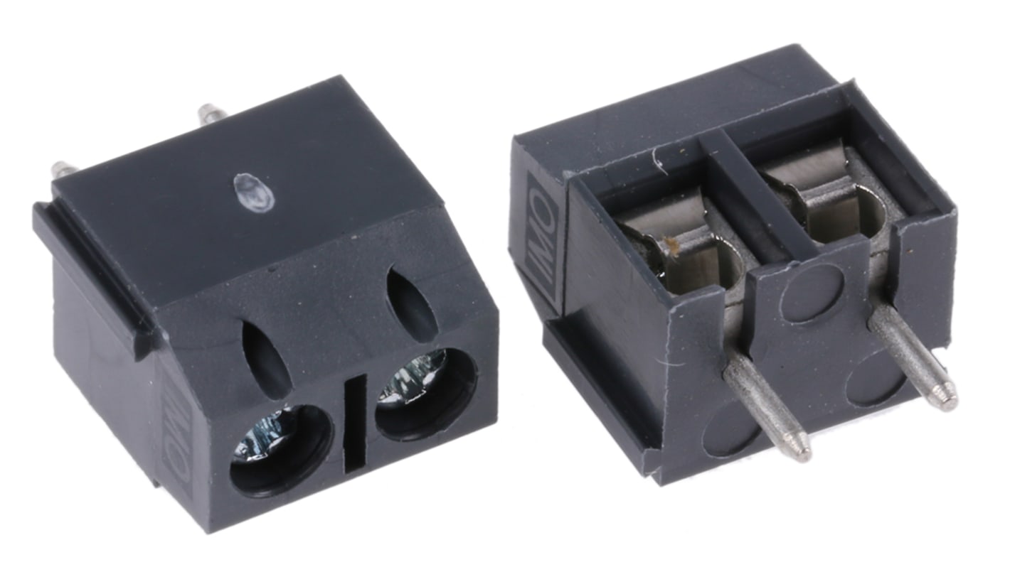 RS PRO Leiterplattenklemmleiste / Stecker, THT, 2-polig / 1-reihig, Raster 5mm