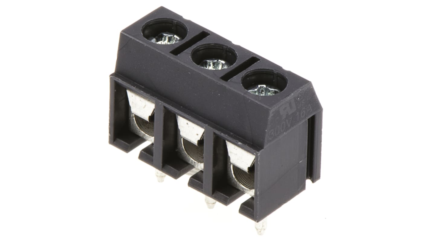 Morsettiera per circuito stampato RS PRO Maschio a 3 vie, 1 fila, passo 5mm, Montaggio su foro passante