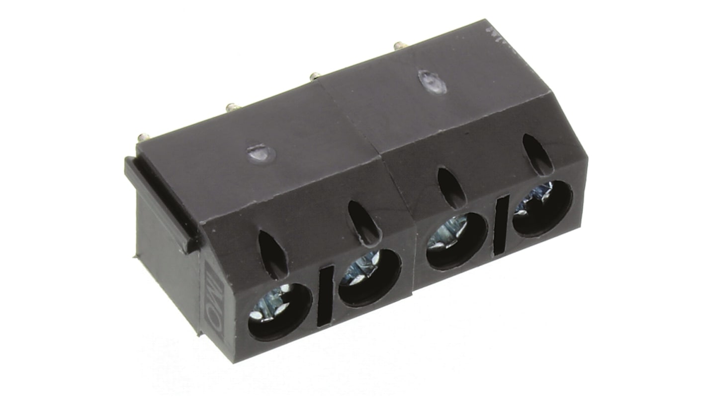 RS PRO PCB Terminal Block, 4-Contact, 5mm Pitch, Through Hole Mount, 1-Row, Screw Termination