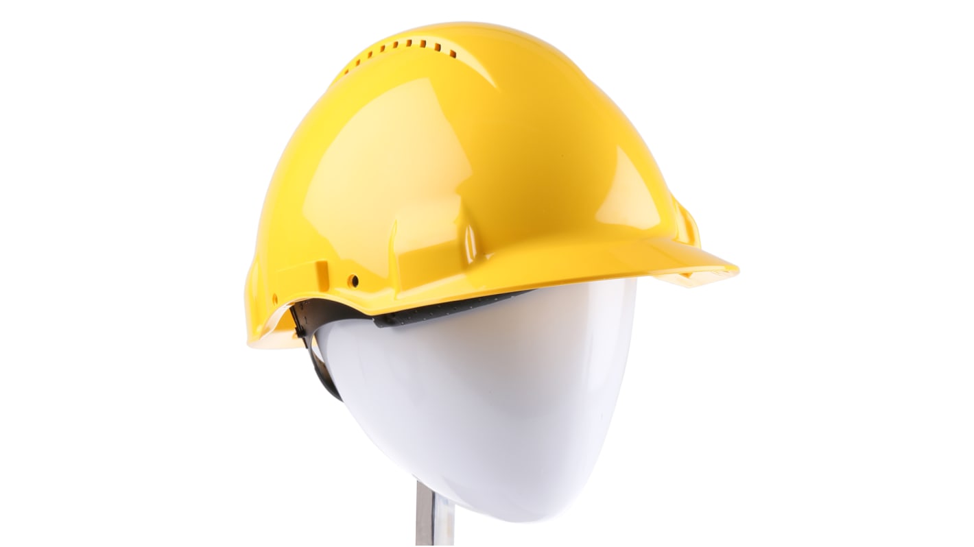 Casco di sicurezza Ventilato 3M PELTOR G3000 in HPPE , col. Colore giallo