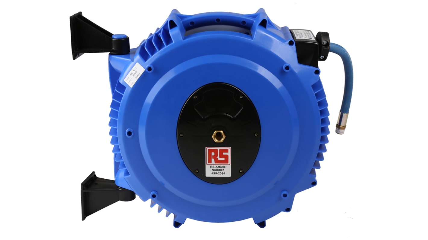 RS PRO 1/2 in G 12mm 490mm Hose Reel 16 bar 15m Length, Wall Mounting