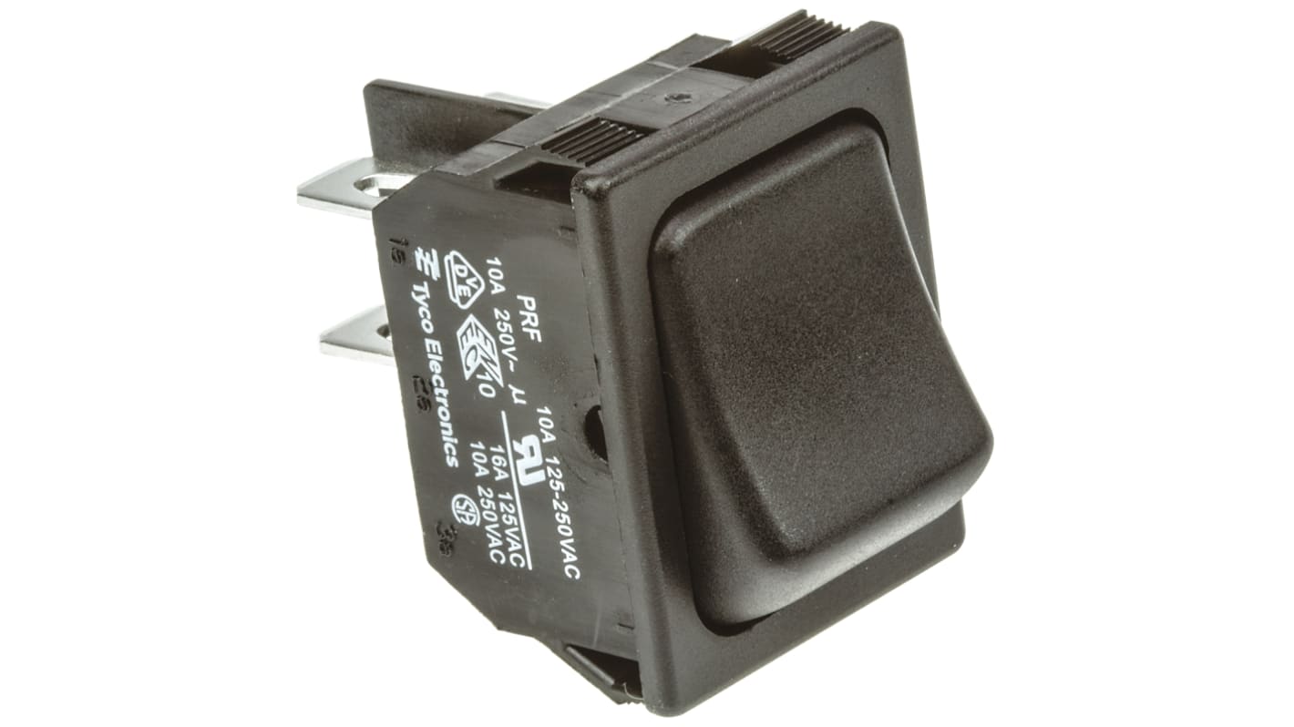 TE Connectivity Tafelmontage Wippschalter, 2-poliger Ein/Ausschalter Ein-Aus, 10 A 30.2mm x 22.2mm