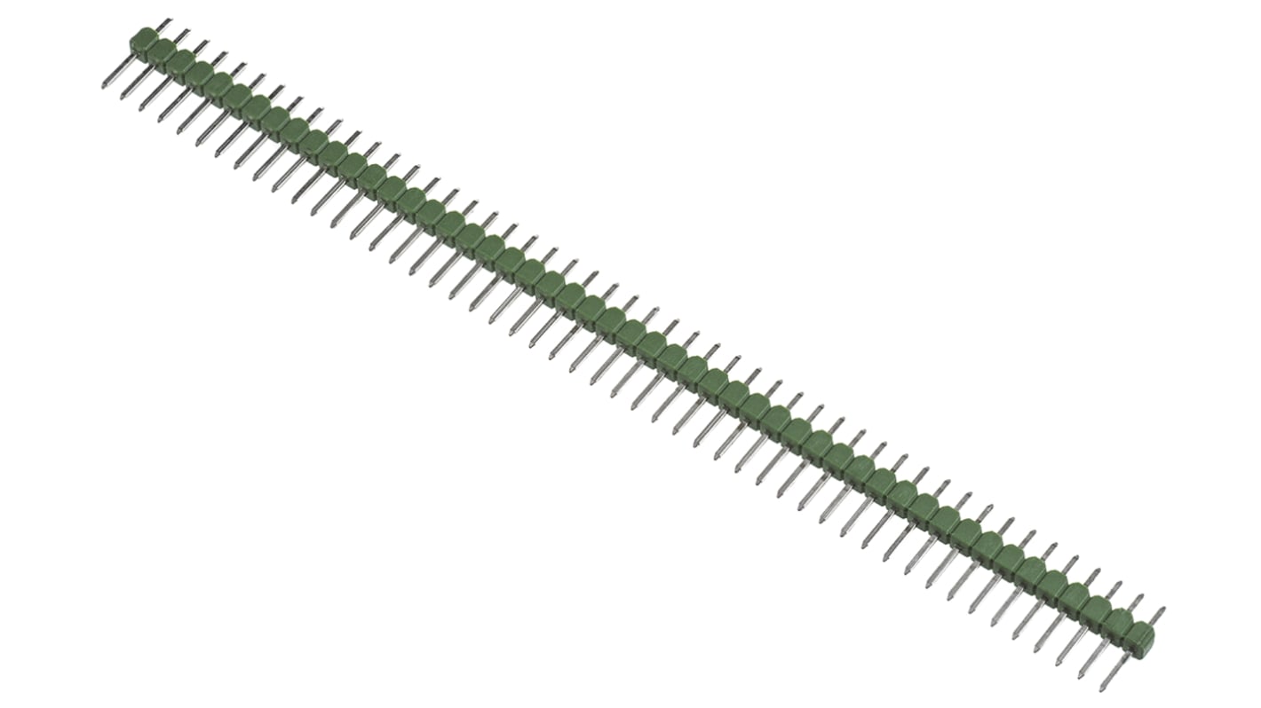 TE Connectivity AMPMODU MOD II, 2.54mm pitch, 50-polet med 1 rækker Lige Hanstiftliste, Hulmontering