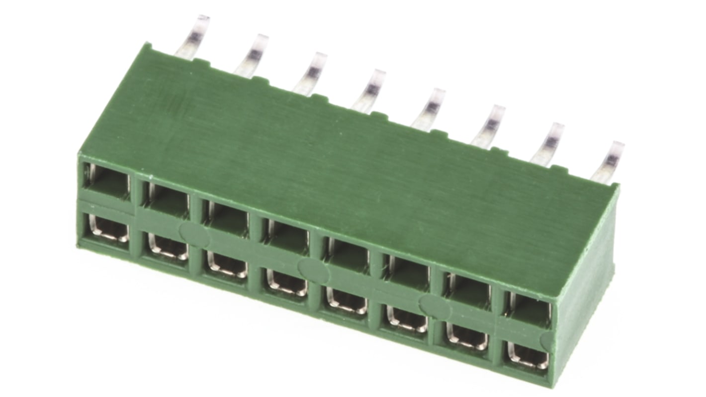 Conector hembra para PCB TE Connectivity serie AMPMODU HV100, de 16 vías en 2 filas, paso 2.54mm, 12A, Montaje en