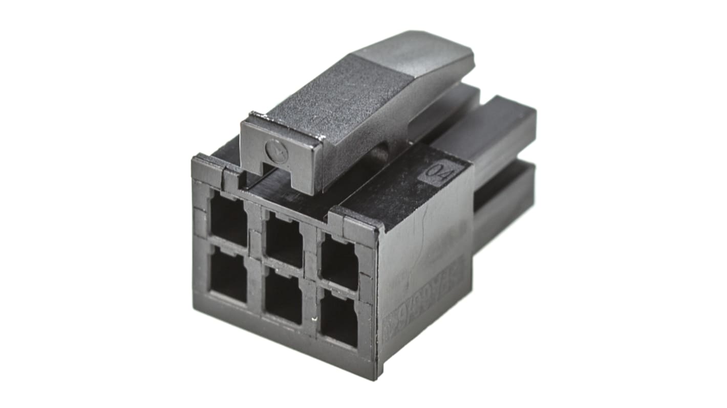 Carcasa de conector TE Connectivity 794617-6, Serie Micro MATE-N-LOK, paso: 3mm, 6 contactos, 2 filas, Recto, Hembra