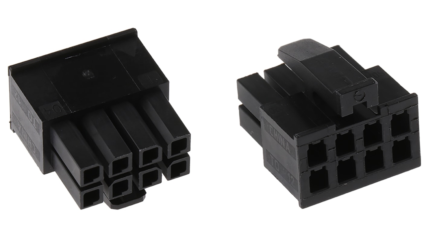 Carcasa de conector TE Connectivity 794617-8, Serie Micro MATE-N-LOK, paso: 3mm, 8 contactos, 2 filas, Recto, Hembra,