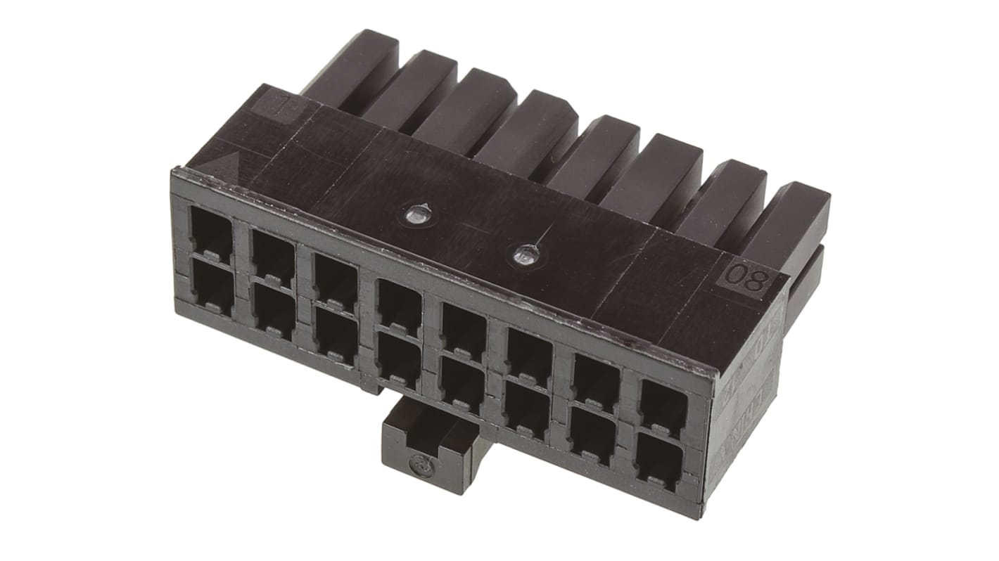 Carcasa de conector TE Connectivity 1-794617-6, Serie Micro MATE-N-LOK, paso: 3mm, 16 contactos, 2 filas, Recto, Hembra