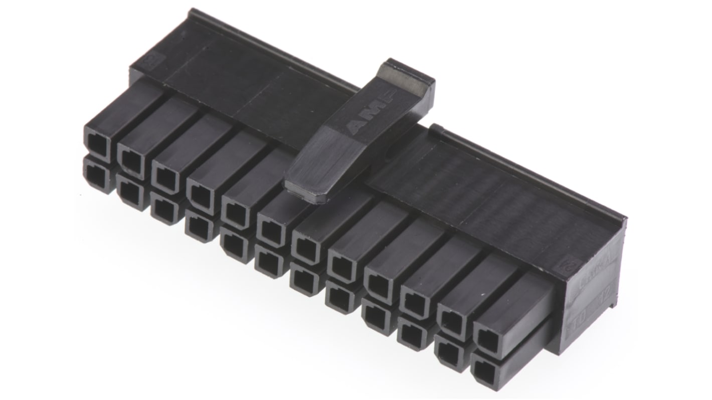 TE Connectivity Micro MATE-N-LOK Steckverbindergehäuse Buchse 3mm, 24-polig / 2-reihig Gerade für Softshellstift an der