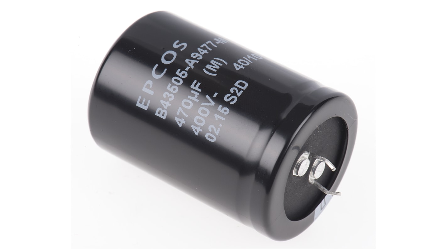 Epcos 470μF Electrolytic Capacitor 400V dc, Snap-In - B43505A9477M