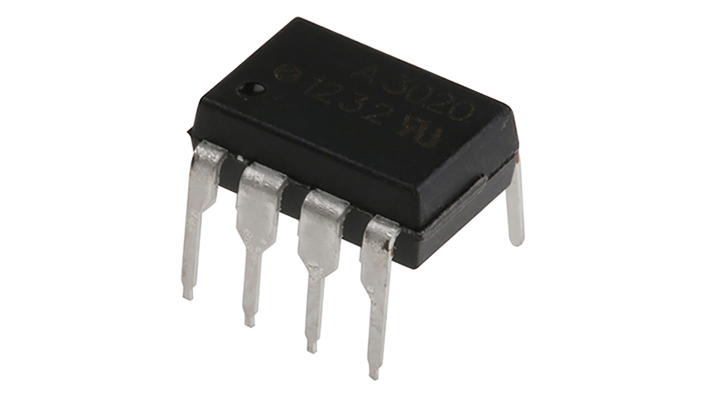 Broadcom, HCPL-3020 DC Input Transistor Output Optocoupler, Through Hole, 8-Pin DIP