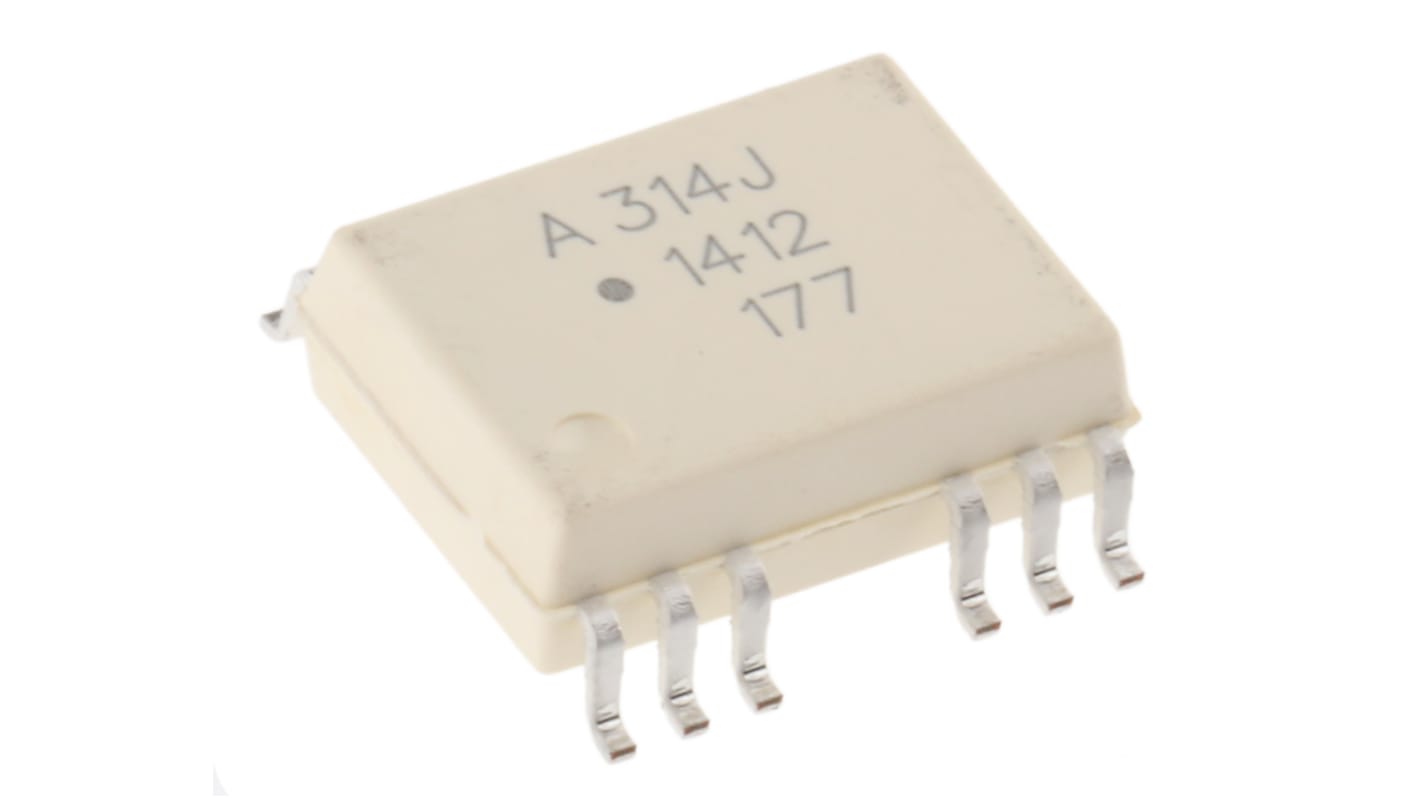 Broadcom, HCPL-314J-000E DC Input Transistor Output Dual Optocoupler, Surface Mount, 16-Pin SOIC