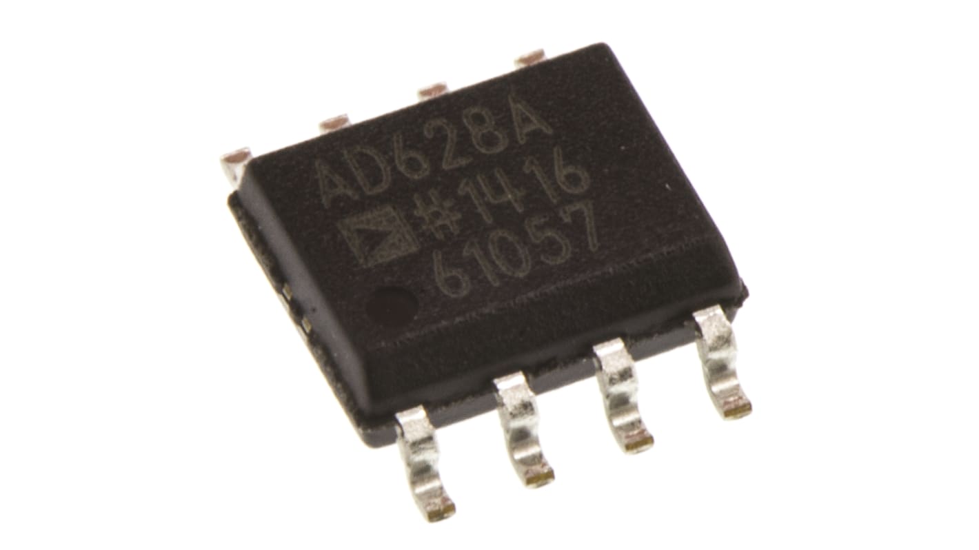 Analog Devices AD628ARZ differenciálerősítő 5 V, 9 V, 12 V, 15 V, 18 V, 24 V, 28 V 2-csatornás, 8-tüskés SOIC