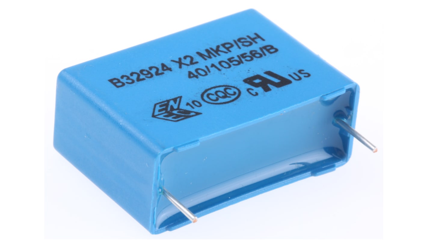 EPCOS B32924C Polypropylene Film Capacitor, 305V ac, ±20%, 1.5μF, Through Hole