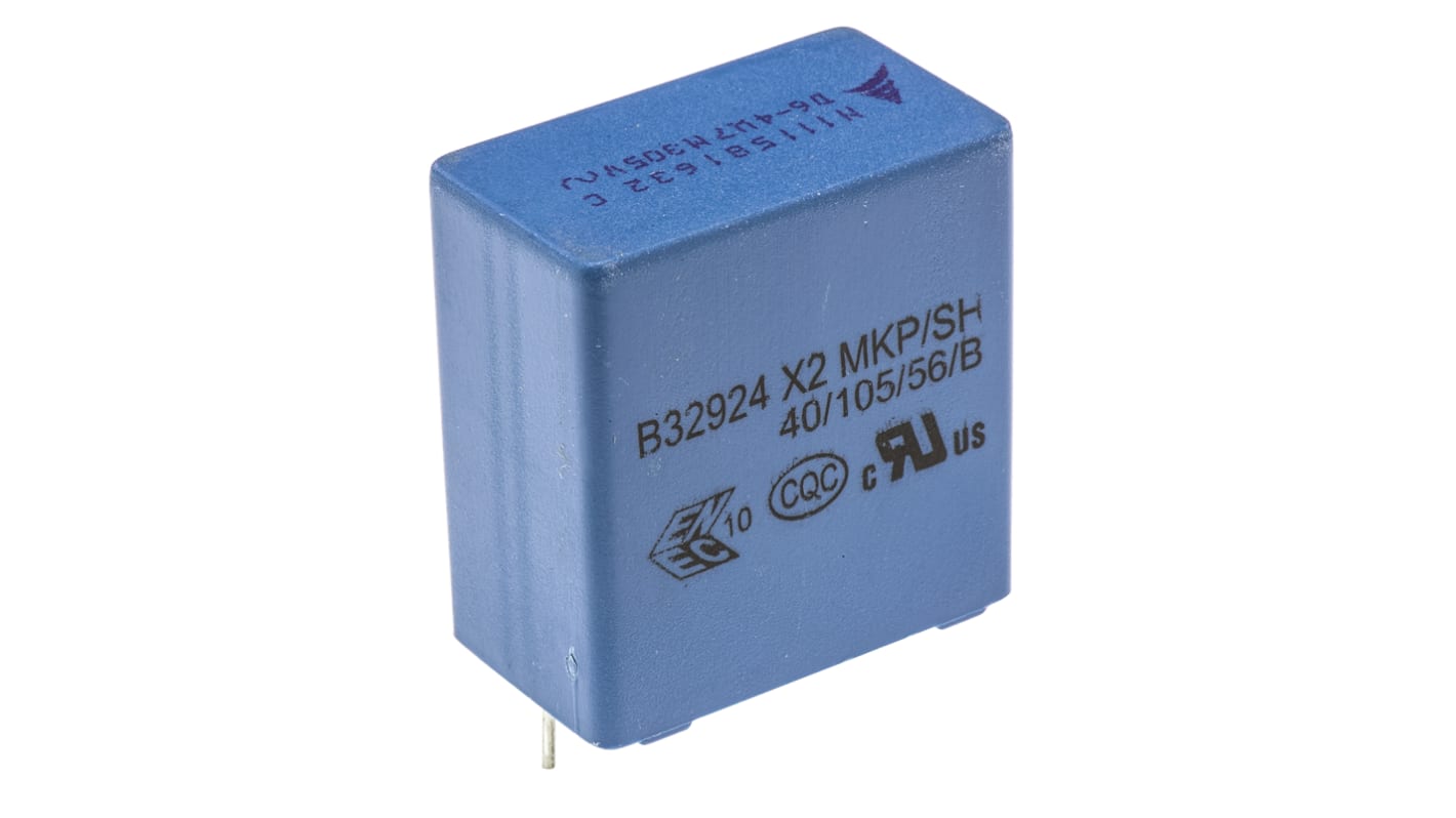 EPCOS B32924C Polypropylene Film Capacitor, 305V ac, ±20%, 4.7μF, Through Hole