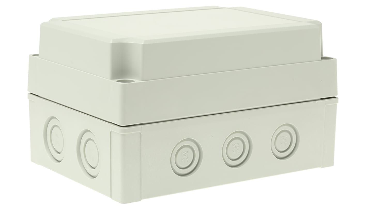 Caja Fibox de Policarbonato Gris, 180 x 130 x 100mm, IP67